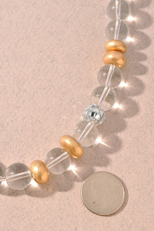 Clear Metal Mix Ball Bead Necklace - Traveling Fine Aunties