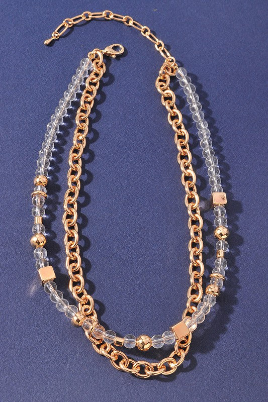 Double Transparent Beaded Necklace - Traveling Fine Aunties