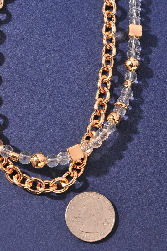 Double Transparent Beaded Necklace - Traveling Fine Aunties